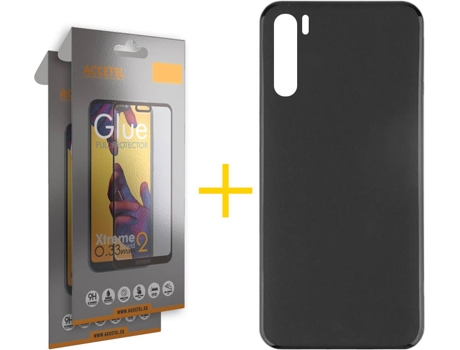 Kit Funda + 2 Protectores de Pantalla Oppo A91 ACCETEL Full Liso (Negro)