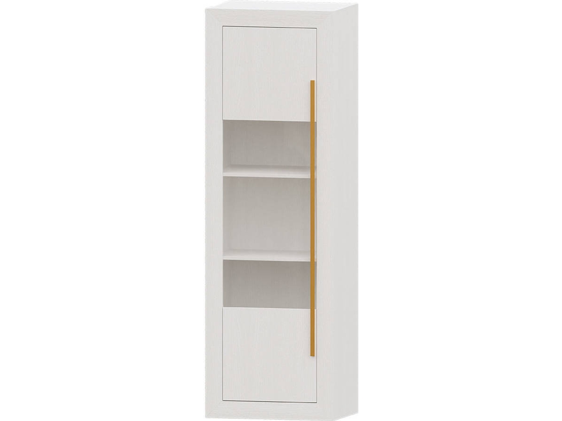Vitrina MUEBLAM Niza (Blanco y Dorado - Melamina - 60x190x42 cm)