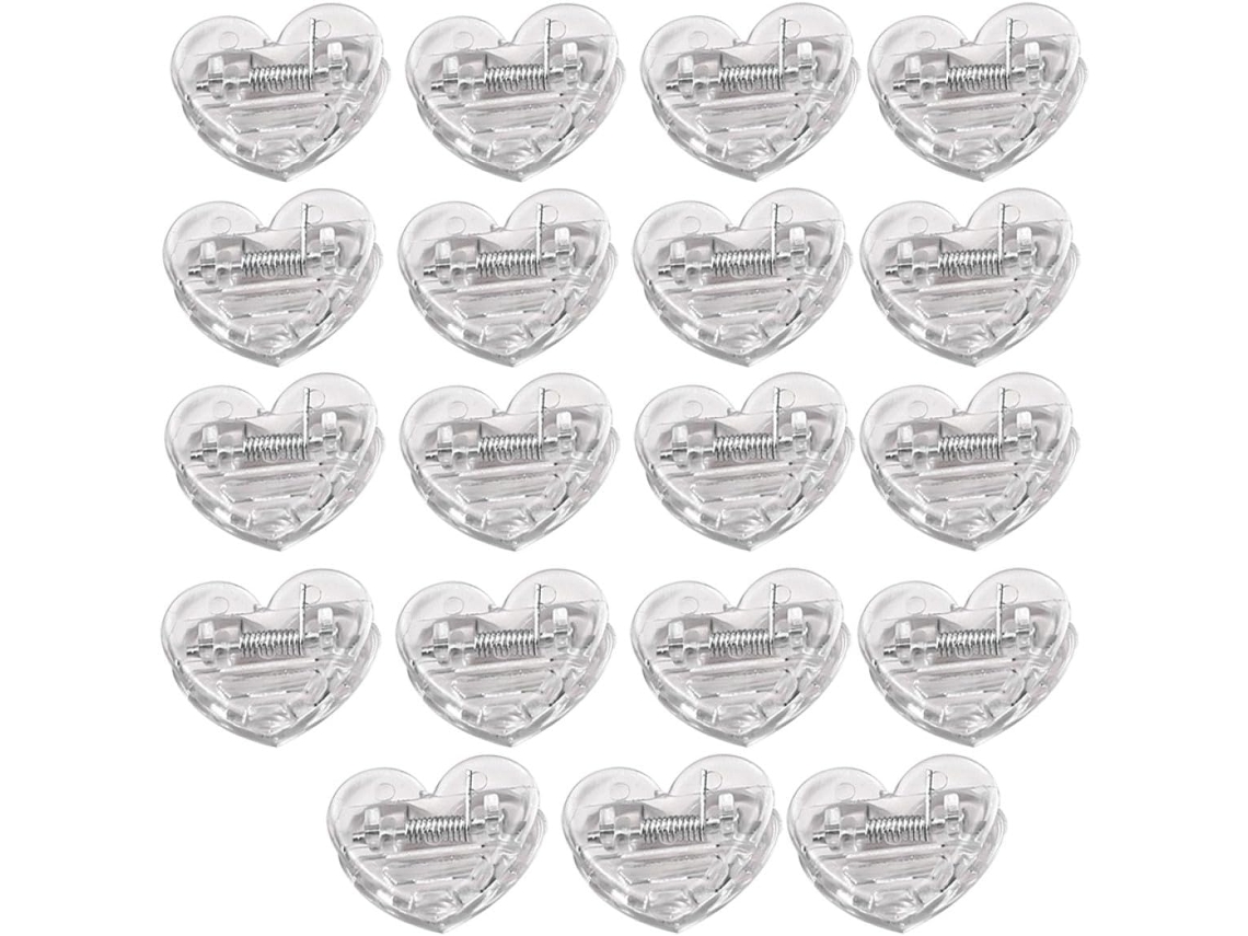 24 Clips Fotos Reutilizables Forma Corazón Plástico Metal Bonitos Decoración Paredes Fiestas Inauguración