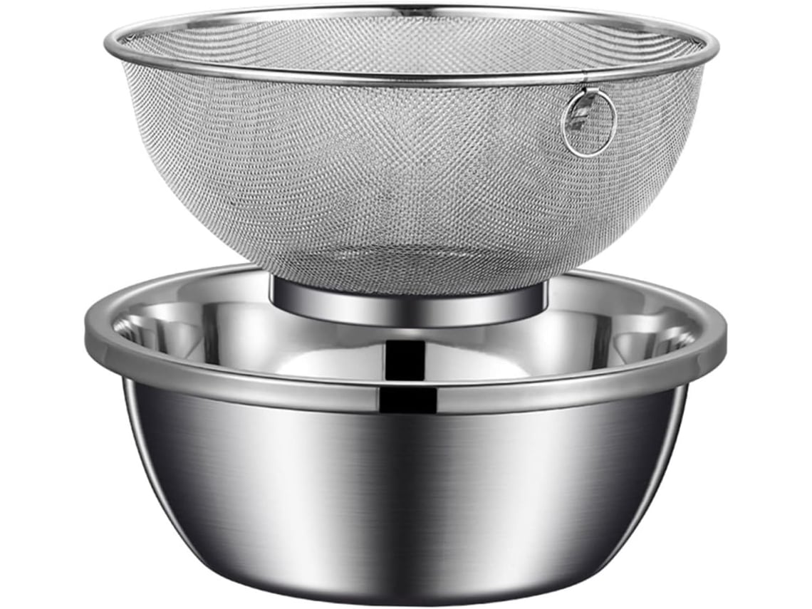 Drenaje Eficiente. La Cesta De Acero Inoxidable Para Lavar Arroz Y Verduras Lava Y Escurre Arroz, Verduras ...
