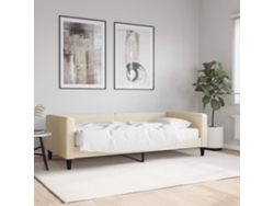 Sofá Cama Con Colchón Tela Crema 90x200 Cm