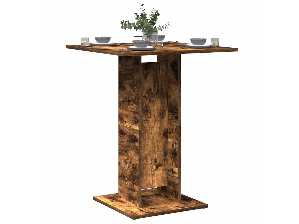 Mesa de bistró | Mesa de bar 60x60x75cm, derivados de madera de roble ahumado