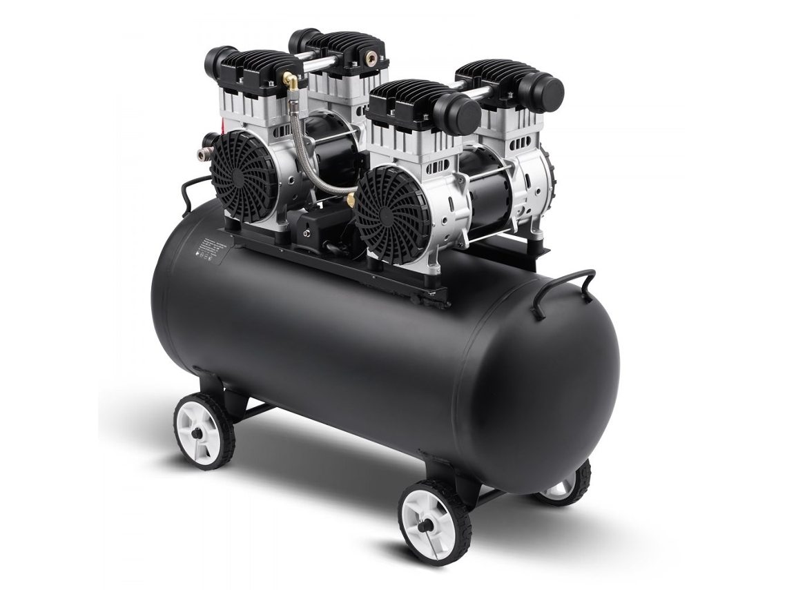 Compresor de aire silencioso de 75 L, 2,65 Kw, 125 Psi con motor sin aceite