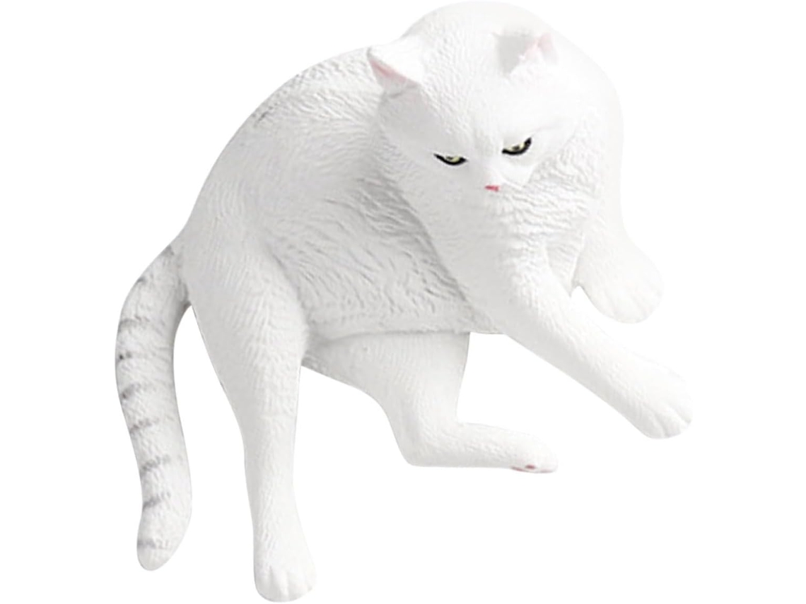 Pequeña Estatua Decorativa De Gato Para Jardín, Hecha De Plástico Resistente.