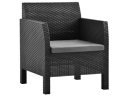 Pack 2 Uds Sillas De Jardín | Silla De Exterior | Sillon Jardín Con Cojines Pp Ratán Gris Antracita Wsd29520