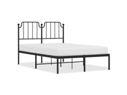 Maison Exclusive - Estructura Cama Sin Colchón Con Cabecero Metal Negro 120x190 Cm