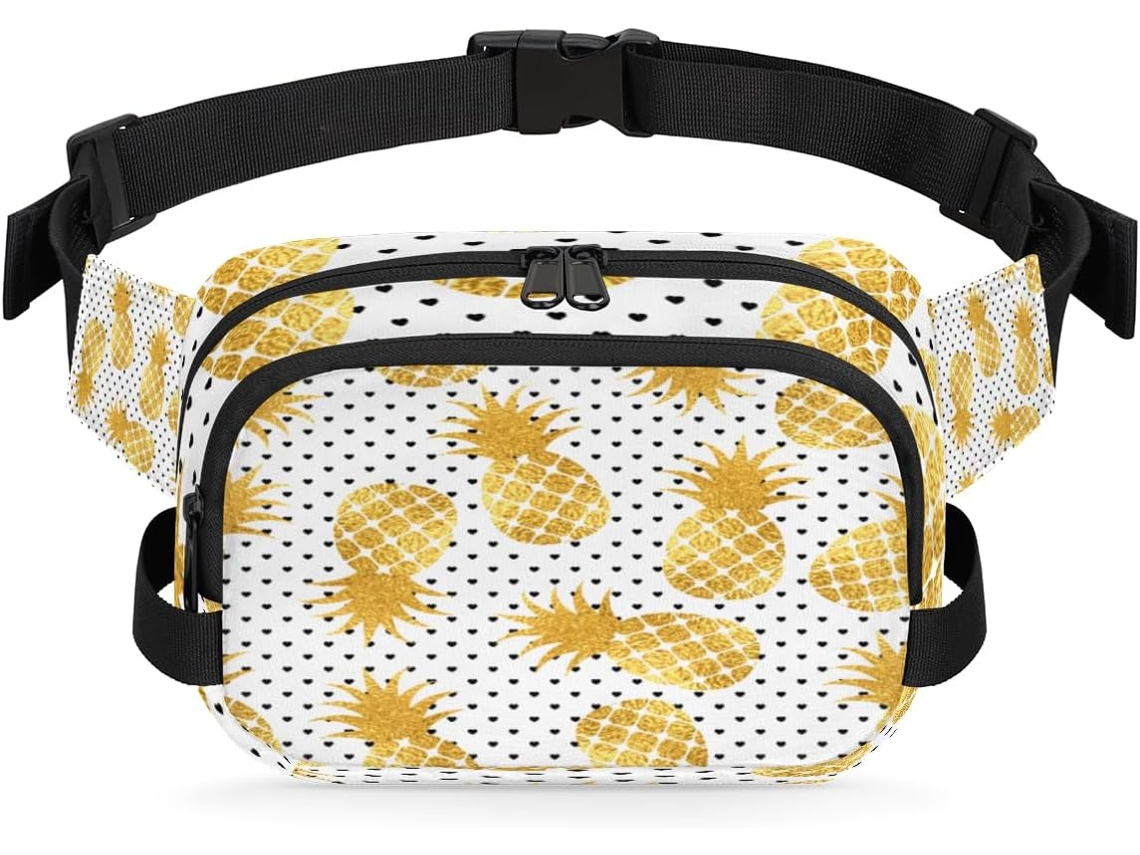 Riñonera Estampado Piña Corazón Para Mujeres Hombres Niñas Niños Riñonera Correr Practicar Deportes Hacer S