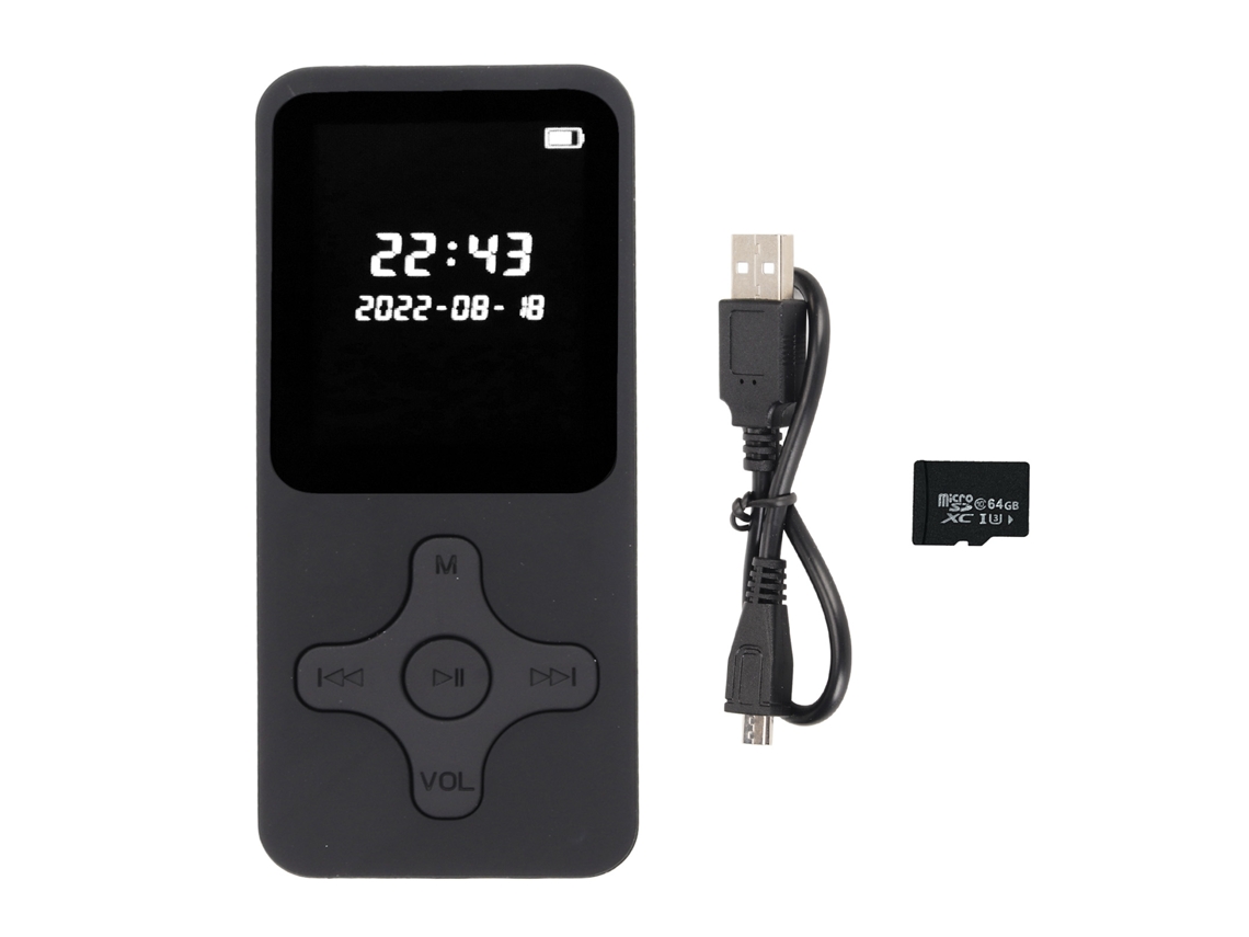 Reproductor MP3/MP4 Yizhood 01a con pantalla LCD digital de 1,77 pulgadas (64 g, negro)