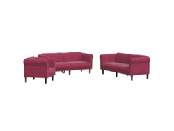 Maison Exclusive - Juego De Sofás 3 Piezas Terciopelo Rojo Tinto