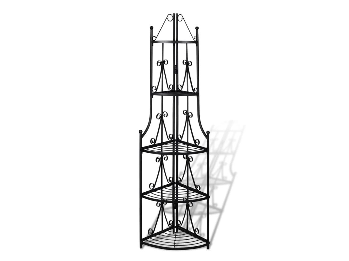 Estante para macetas VIDAXL Negro Acero (36 x 160 cm)