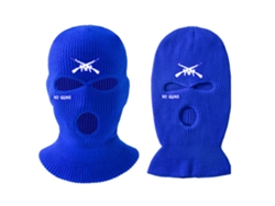 Boné De Tricô Com 3 Buracos Capa Facial Com Embroideira Para Ski Ciclismo Corrida Inverno Azul
