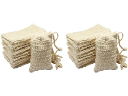 Saquinho De Sabonete De Sisal Natural, 60 Unidades Para Uso Doméstico E Profissional Com Acabamento Resistente E Durável