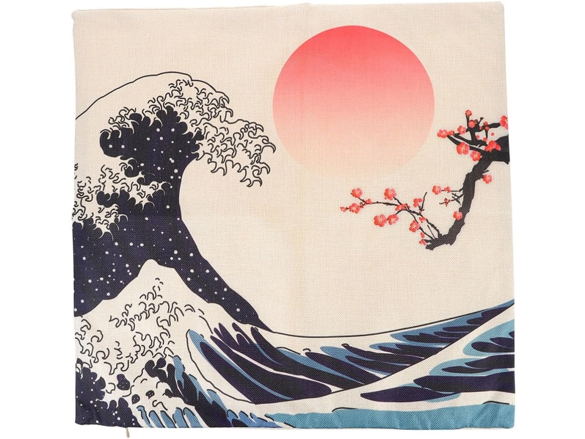 Cojín Funda Lino Salón De Retro Estilo Japonés