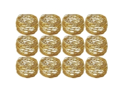 2026-anillos Para Servilletas Redondos Dorados Artesanales Linjou, Set De 12 Para Mesa De Comedor Y Eventos