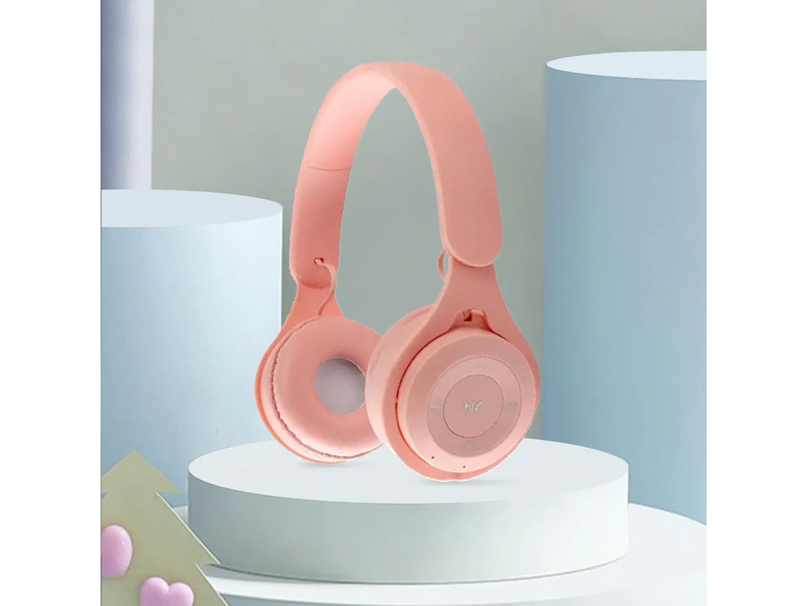 Auriculares Deportivos Inalámbricos Bluetooth 5.0 Supraaurales Con Micrófono (color Rosa)