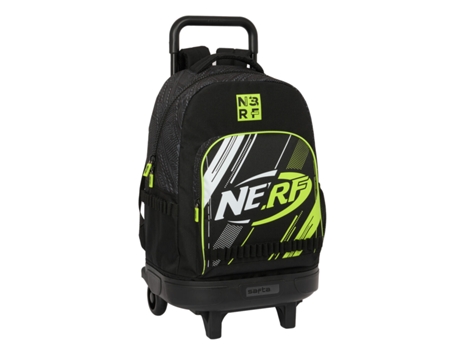 Mochila Escolar con Ruedas NERF Get ready (Negro - Poliéster 300D)