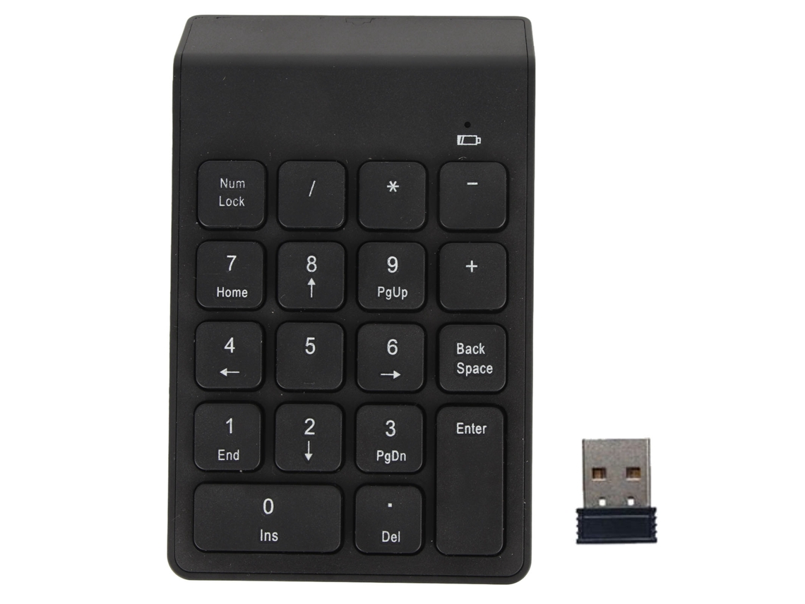 Teclado Numérico Inalámbrico Con Receptor Usb 18 Teclas Resistente Al Agua Para Gaming Y Oficina