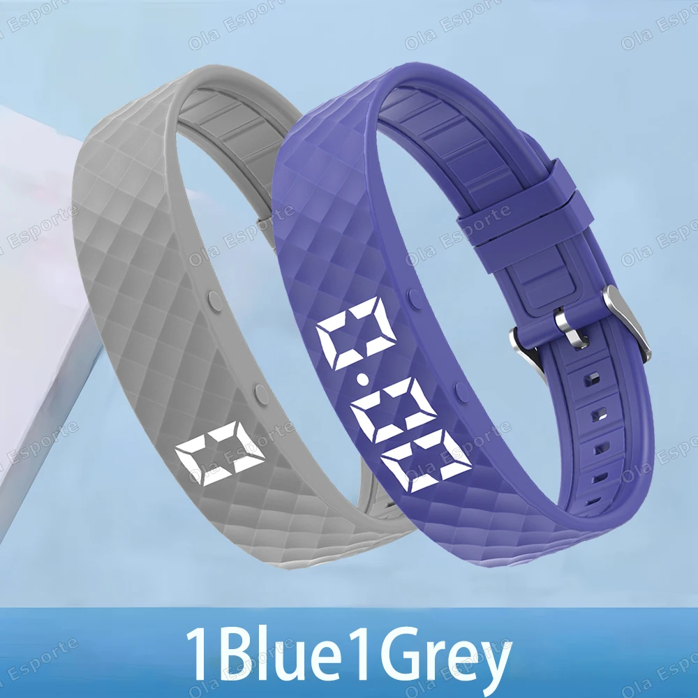 (1 Gris, 1 Azul) Monitor De Actividad Física Con Alarma Por Vibración, Monitorización Del Sueño Y Podómetro.
