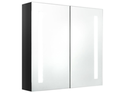 Maison Exclusive - Armario De Baño Con Espejo Led Negro Brillante 62x14x60 Cm