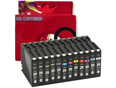 Pack 12 Cartuchos de Tinta Compatibles Canon PGI29 Pixma Negro 1 4868B001 Al 4879B001