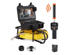 Cámara de inspección de tuberías de 91,5 m y 9 720p con monitor DVR y batería Tekmaquinas