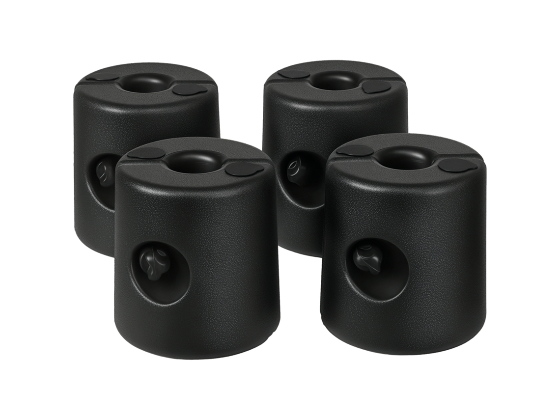 Juego de 4 pesas para tiendas de campaña plegables, rellenables con 8,7 kg de agua o 12 kg de arena Ø21,5/24x25,5 cm Negro PMM CAPITALI