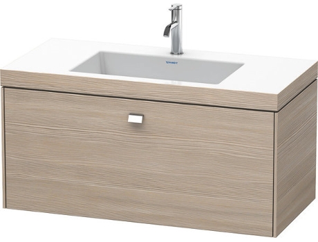 Lavamanos DURAVIT Brioso c-bonded con base mural 100,0x48,0 cm 1 cajón sin rebosadero con banco para grifos 1 agujero para grifos