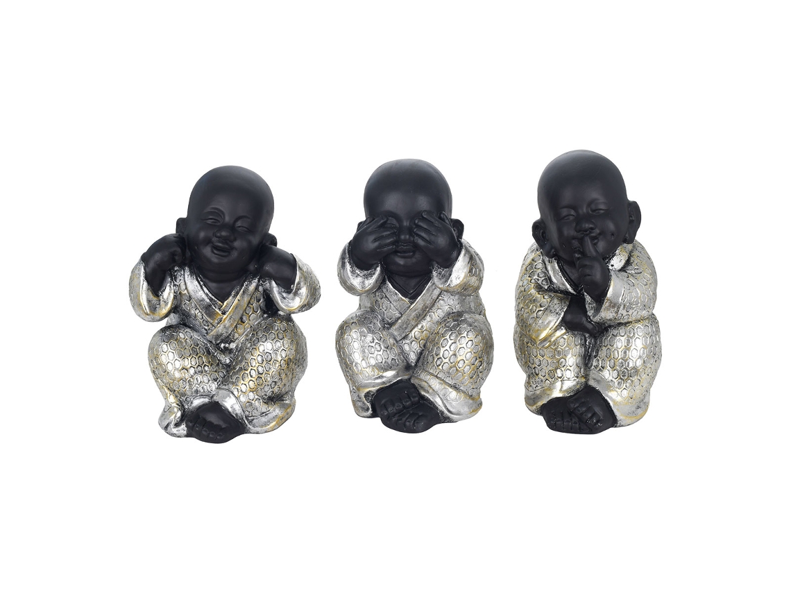 Budas Con Vestido Dorado De Resina Incluye 3 Unidades Figuras Budas Colección Oriental Signes Grimalt BY SIGRIS