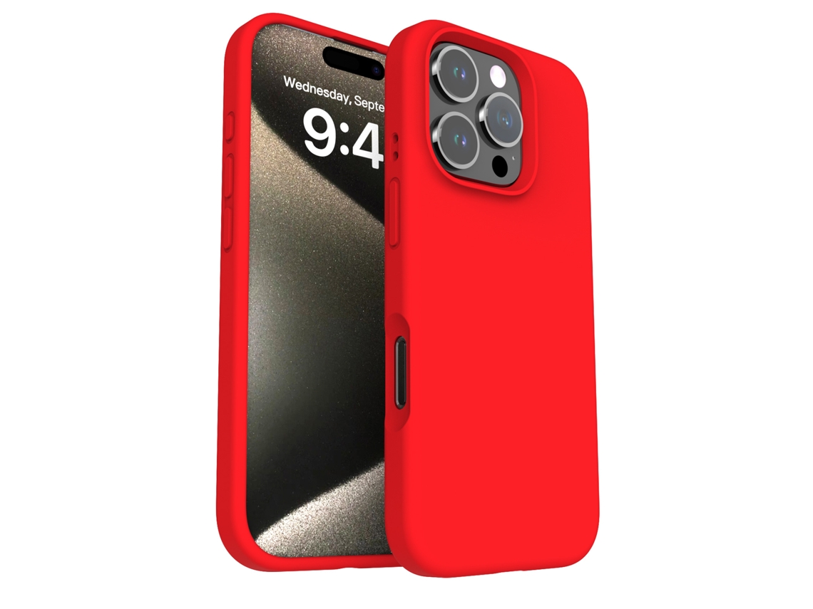(rojo, Iphone 15) Funda Para Teléfono Sencilla, De Color Liso Y Resistente A Los Golpes, Apta Para Iphone, De Silicona Líquida.