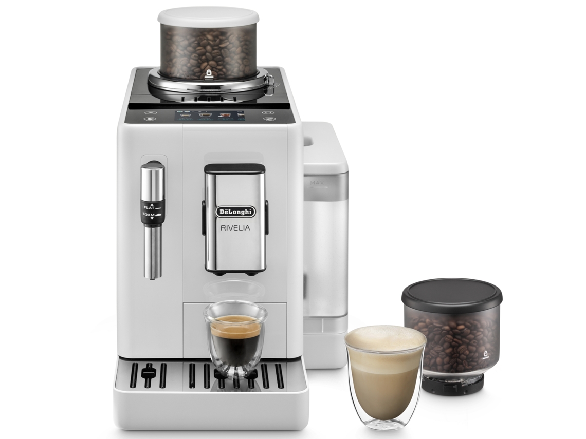 Cafetera Automática DELONGHI Rivelia EXAM440.35.W (1450 W - Blanco)