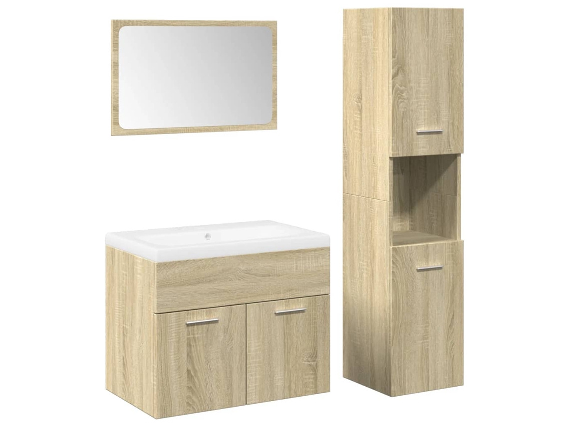 Conjunto 4 De Muebles De Baño VIDAXL Marrón Madera contrachapada(60 x 38.5 x 46 cm )