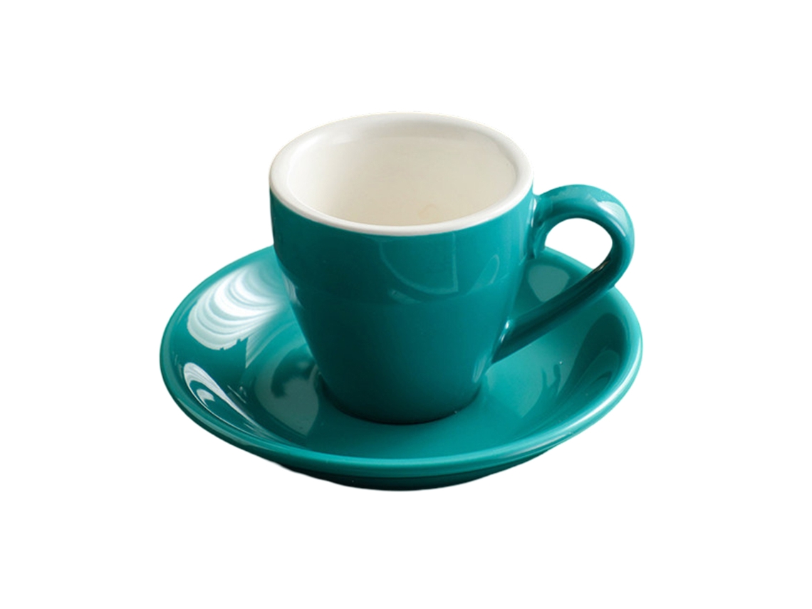 Taza de porcelana para espresso con platillo, 80 ml, 2,7 oz