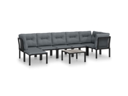 Maison Exclusive - Juego De Muebles De Jardín 8 Pzas Ratán Sintético Negro Y Gris