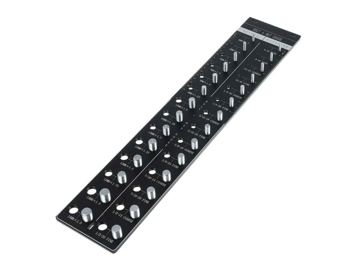 Probador De Roscas Industrial Para Tuercas Y Tornillos 28 En 1: Estándar Y Métrico Con Calibres.
