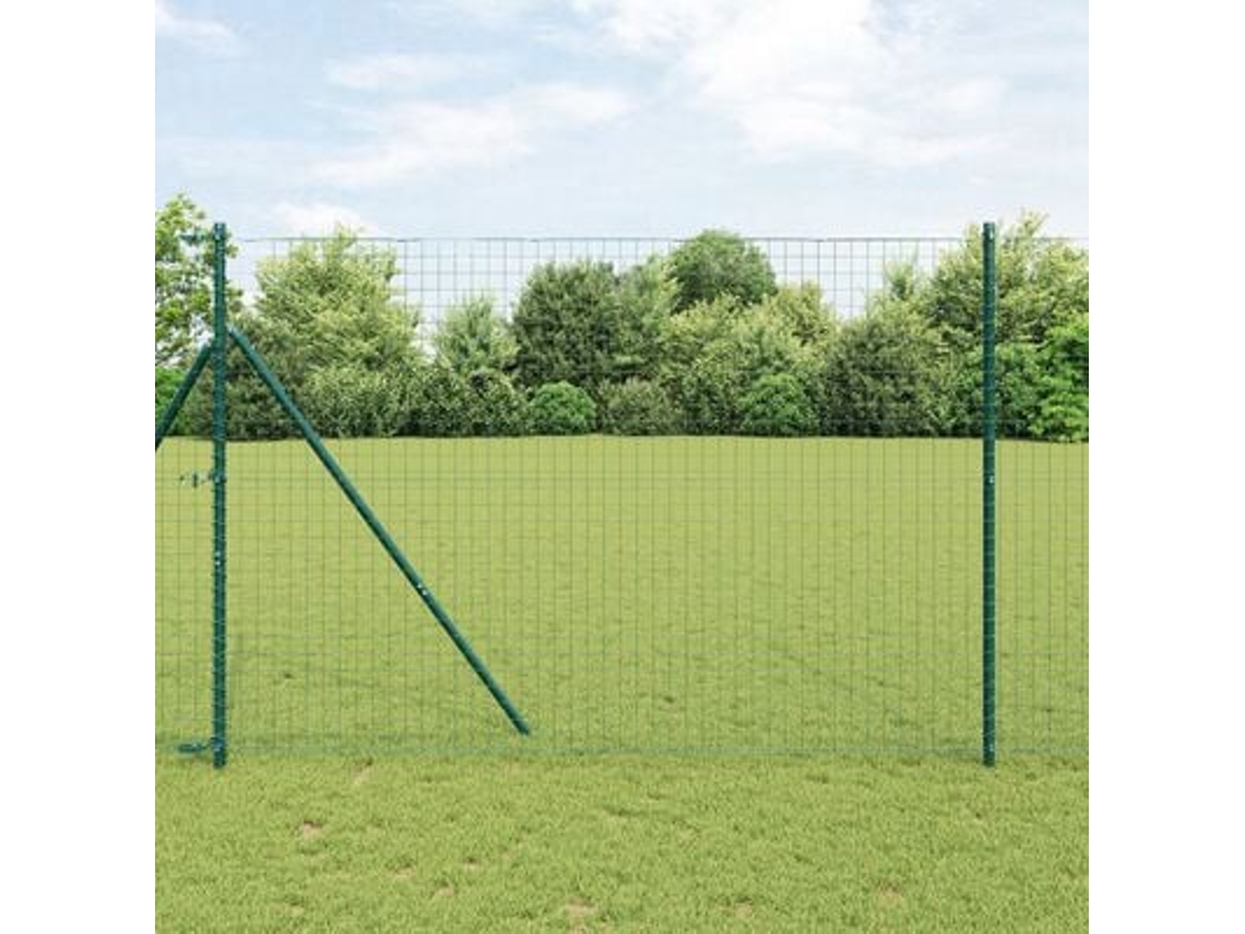 Postes para cerca (7 unidades, verde, Ø32 mm, 200 cm, acero galvanizado, WSD970755, Lovely Home)