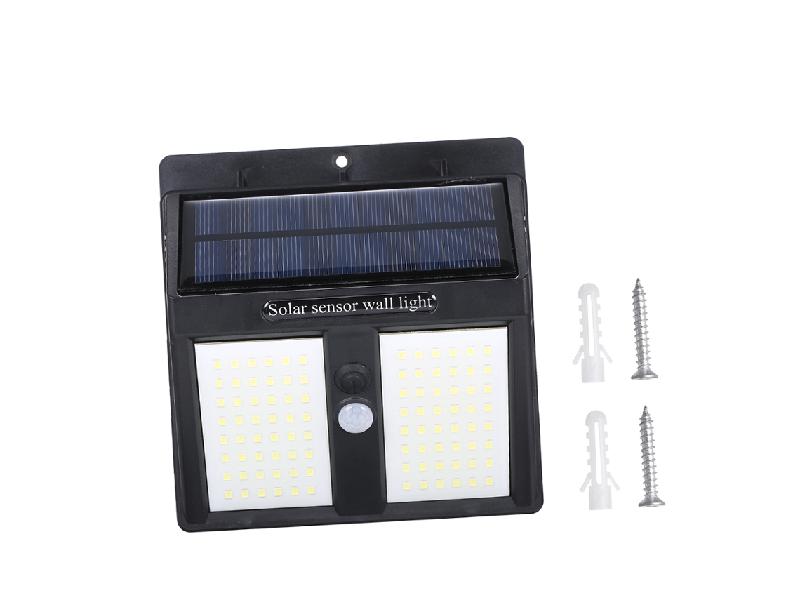 Lámpara Solar Exterior De 20 W Con 100 Led, Sensor Pir, Clasificación Ip65 Y Batería De 2200 Mah Para Jardín Y Patio.