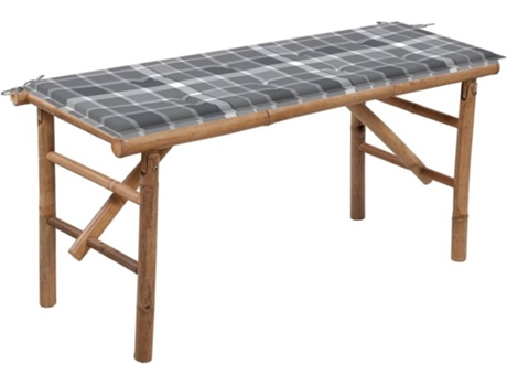 Banco de jardín VIDAXL Gris Bambú (118x38x45 cm)