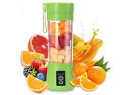 Exprimidor Eléctrico Portátil 500ml 6 Cuchillas Usb Recargable Smoothie Maker Batidora Máquina Botella Deportiva Gusshious Verde