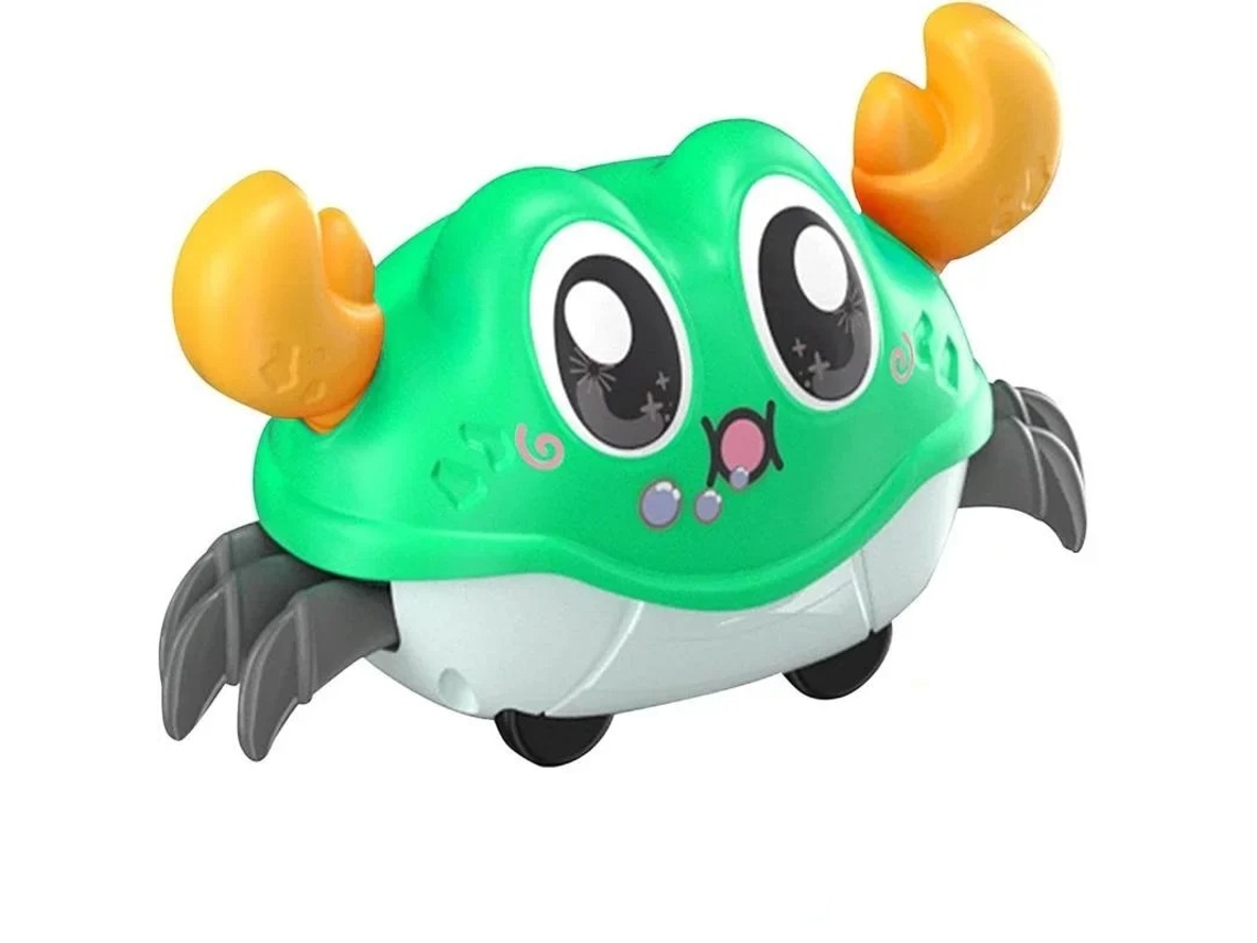 Cangrejo gateante juguetón, juguete para que los bebés aprendan a caminar y bailar, juguete sensorial Mdug (verde)