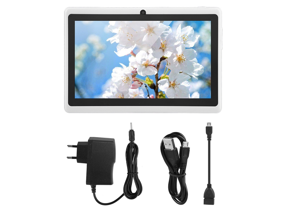 Tableta Android Mini Compacta de 7 pulgadas, 8 GB de ROM, Wi-Fi, Bluetooth, Cámara Dual, Luz Blanca Dorada
