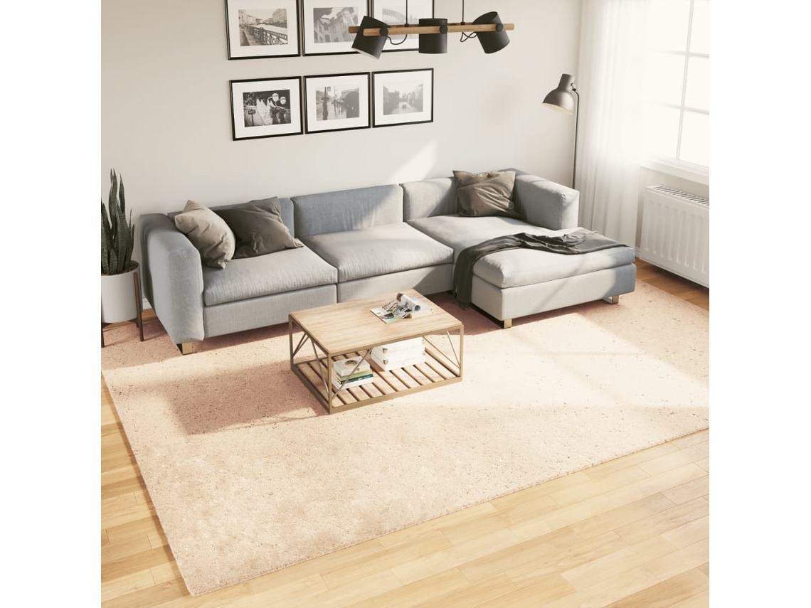 Alfombra De Pelo Corto Suave Lavable Huarte Beige 240x340 Cm