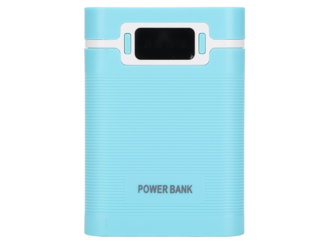 Cargador Portátil Diy Batería 18650 Power Bank Con Lcd Display Micro Entrada 4 Baterías Azul