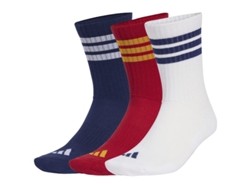 Adidas Essentials Pillowed Crew Calcetines Azul Rojo Blanco 3 Pares