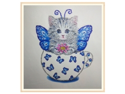 Kit De Pintura De Diamantes Diy Con Gato, Cristales Y Diamantes De Imitación Para La Decoración Del Hogar.