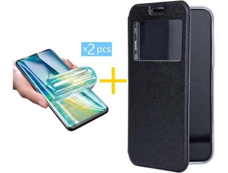 Carcasa + 2 Protectores de Pantalla para Samsung Galaxy S21 Plus 5G SKYHE Negro