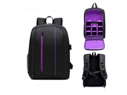 Mochila para cámara de gran capacidad, impermeable y resistente al desgaste, Cuich (morado grande)