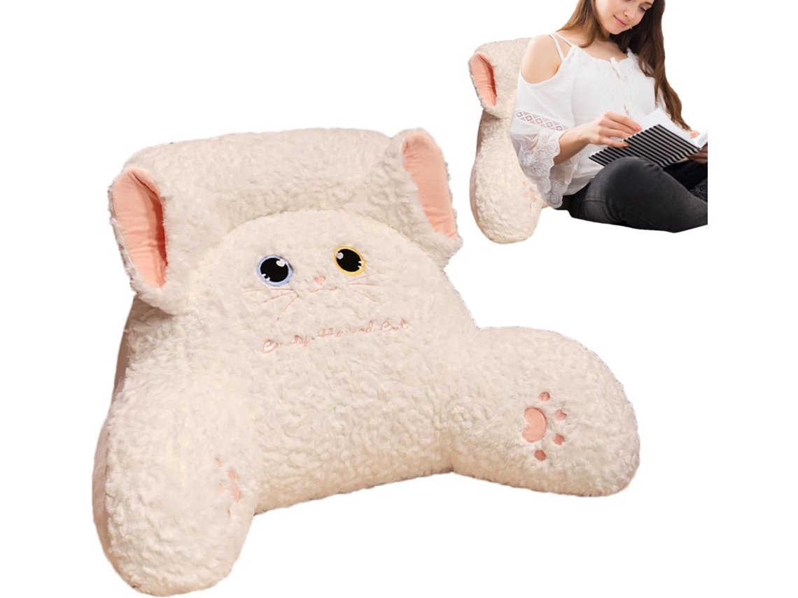 Almohada De Apoyo Lumbar, Almohada De Lectura Para Sillas De Oficina Y Cama (blanca/70 X 45 Cm) Gertiz