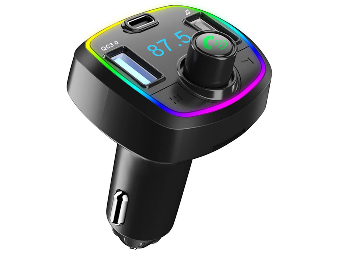 Coche Bluetooth 5.0 Transmisor FM Reproductor de MP3 Receptor de audio PD 18W QC3.0 USB Carga rápida Manos libres Car Kit Modulador FM (Negro) ENZONS