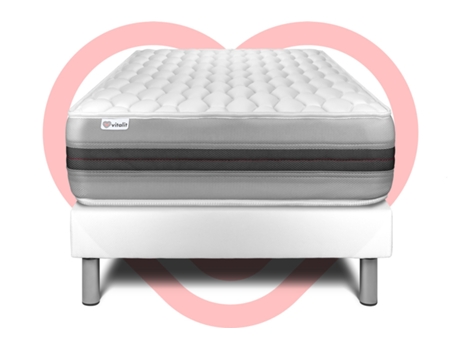 Set Recuperador De Resortes Vital 120 X 190 Cm Kit Somier Blanco