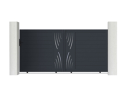 Puerta corredera de aluminio 3m veleta A.160cm